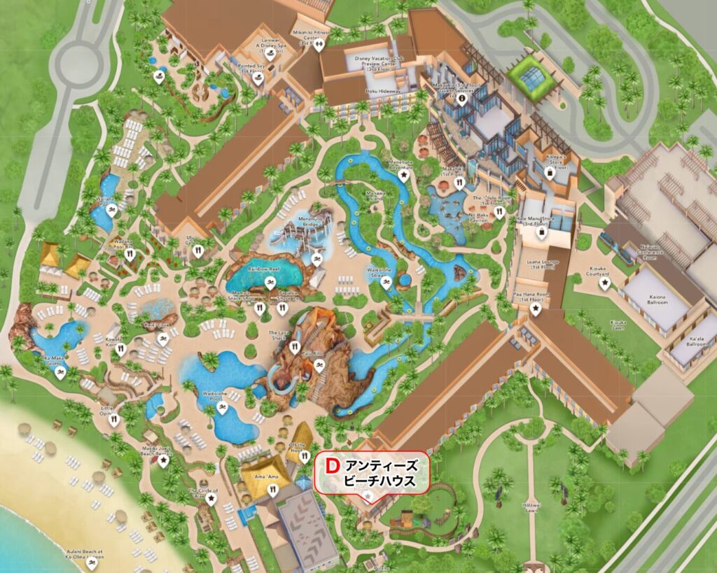 キャラグリ地図　Dアンディーズビーチハウス