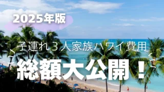 【2025年ハワイ費用】旅行費を全公開!子連れ3人でいくらかかった?宿・航空券・食事の内訳も紹介