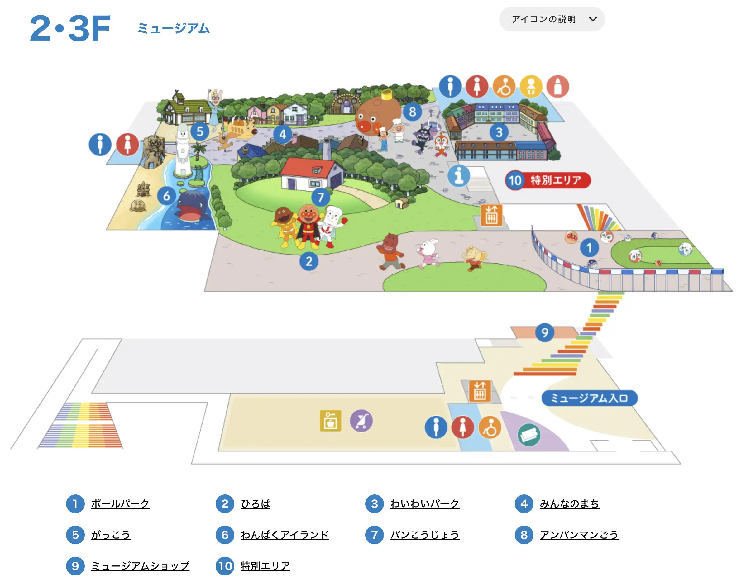 横浜アンパンマンこどもミュージアムフロアマップ