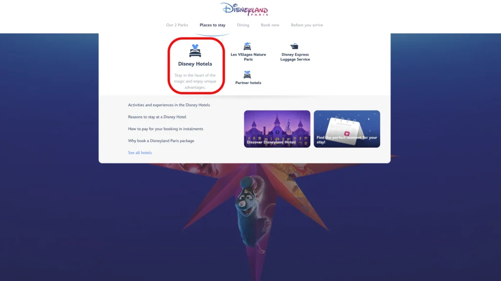 ディズニーランドパリ公式ホームページ