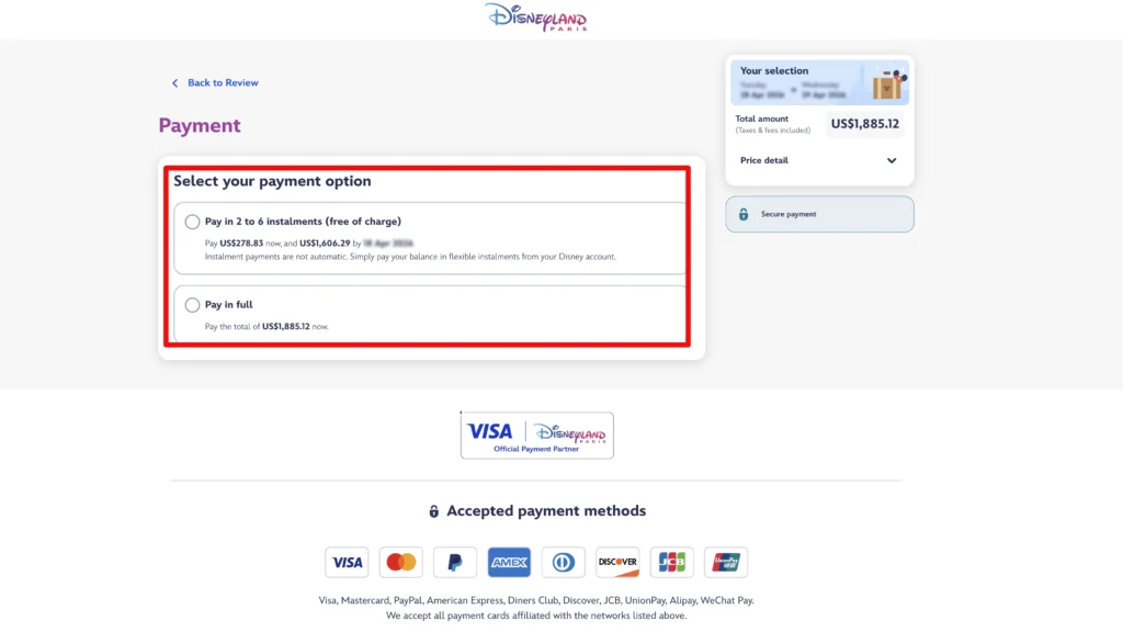 ディズニーランドパリ公式ホームページ