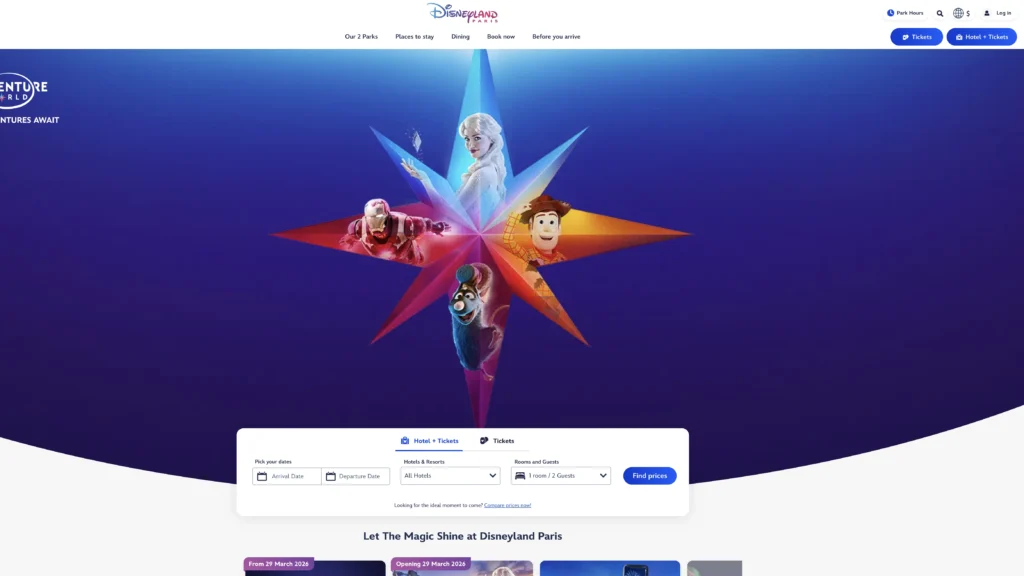 ディズニーランドパリ公式ホームページ